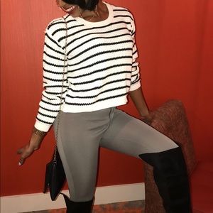 Striped soft knit sweater